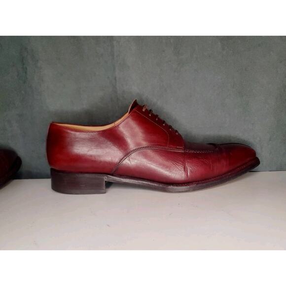 L.F. Lidfort for Barney's Dress Shoes Burgundy Leather Made in Italy US Men's 11 - Picture 6 of 13